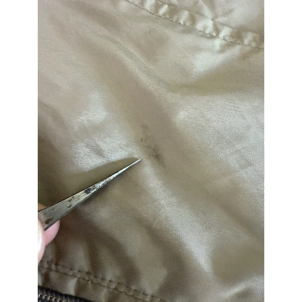 Cole Haan Rain Coat Women's‎ Medium Hooded Lightweight Drawstring Waist Tan